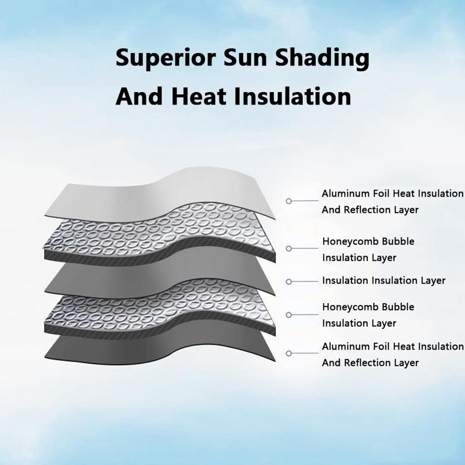 Windshield Sun Shade - Parasol para parabrisas con ventosa, plegable,