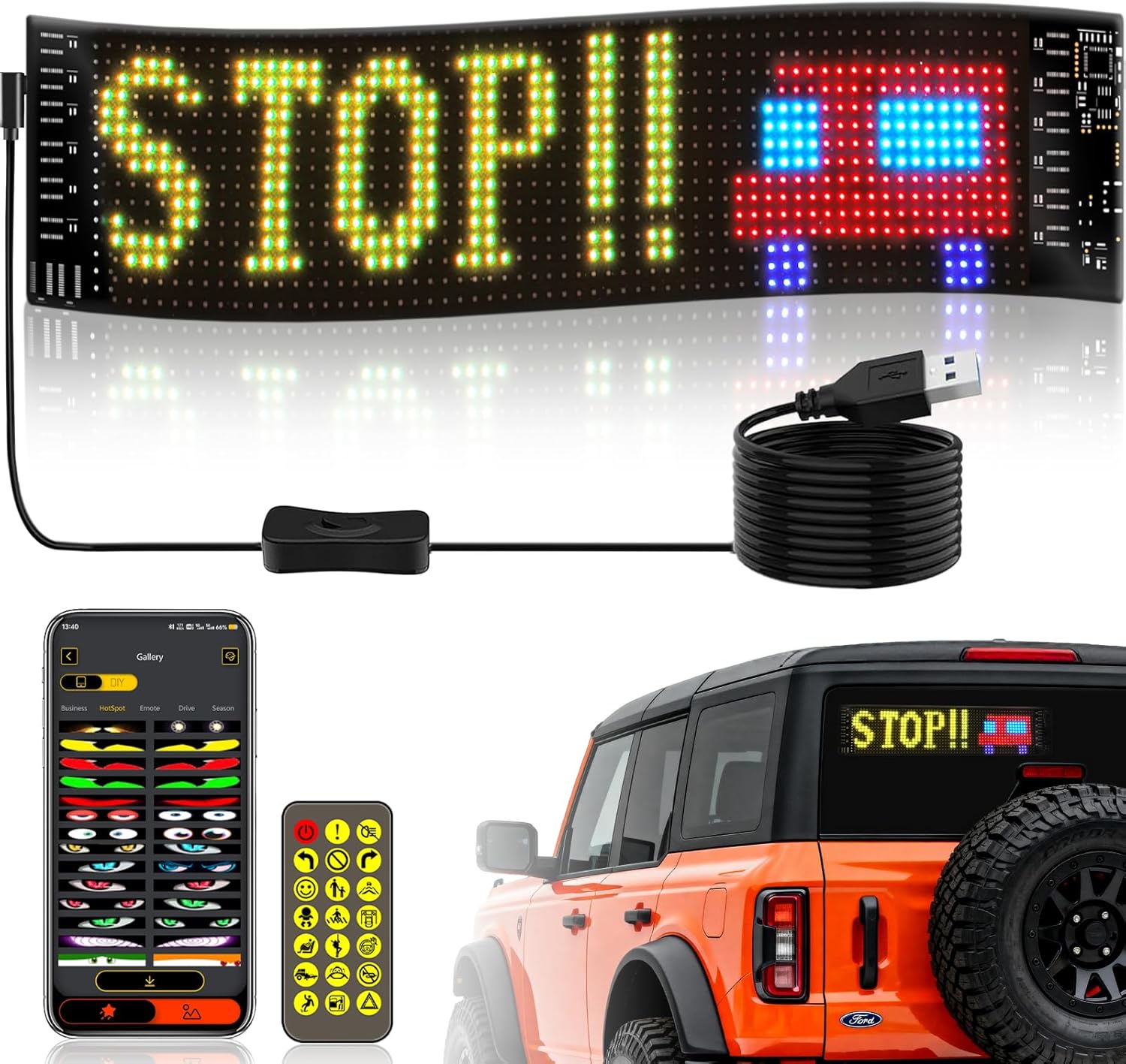 Letrero LED para Auto, Panel d - Car Led Light reseña y precio